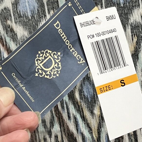 Democracy Kimono Womens S Geo Animal Pint  Tiered Ruffle Sleeve Lace Artsy - Picture 5 of 7